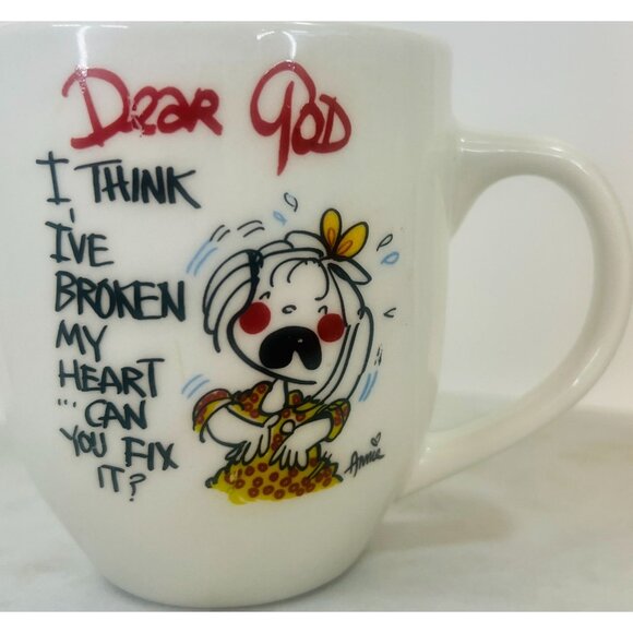 Royal Norfolk "Dear God I Think I've Broken my Heart" White Mug Christmas - Picture 1 of 3